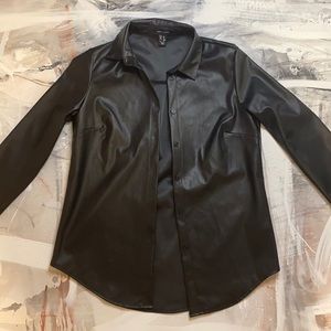 Pleather Button Up